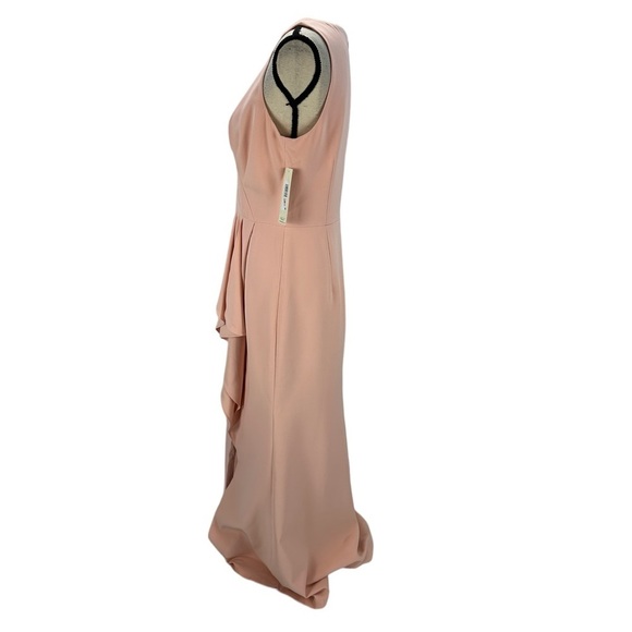 Eliza J Sleeveless Cross Bodice Cascading Ruffle Gown- Pink - size 10 - Picture 4 of 10